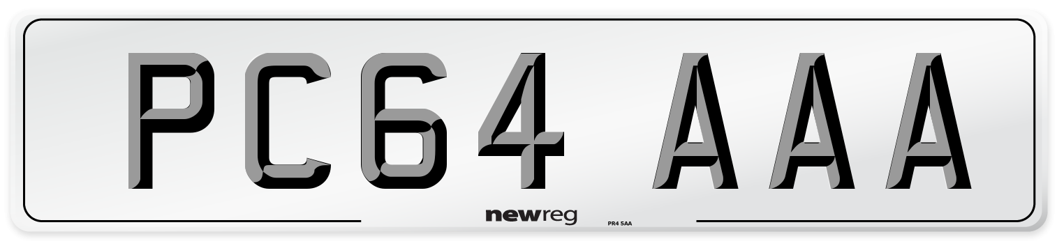 PC64 AAA Number Plate from New Reg